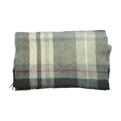 Brown Plaid Cashmere Blend Scarf