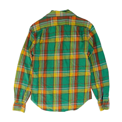 Green Plaid Long Sleeve Button Down