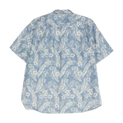 Blue Tropical Short Sleeve Button Down