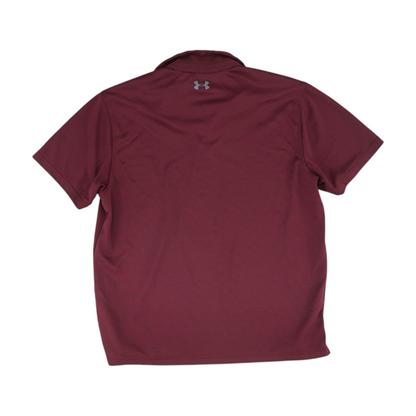 Maroon Striped Short Sleeve Polo