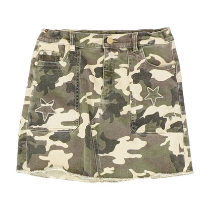 Multi Camo Midi Skirt