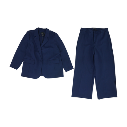 Navy Plus Solid Pant Suit
