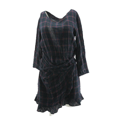Black Plaid Midi Dress