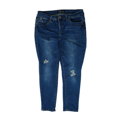 Blue Petite Tapered Jeans