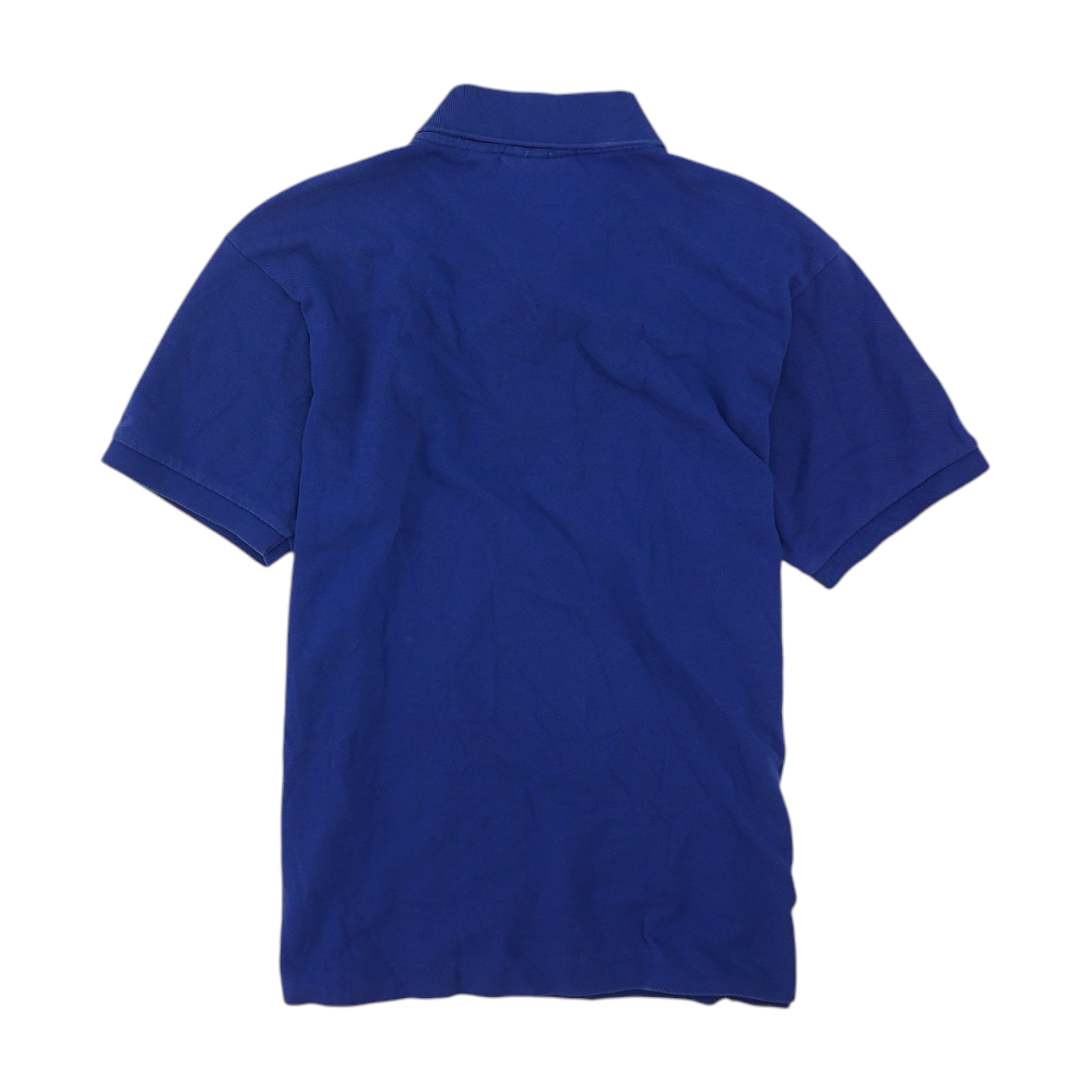 Blue Solid Short Sleeve Polo