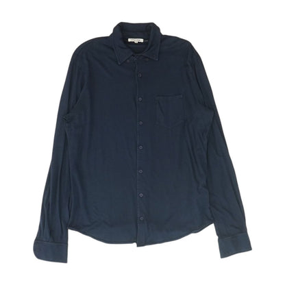 Navy Solid Long Sleeve Button Down