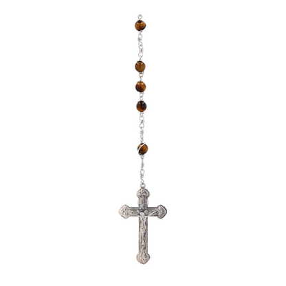 Sterling Silver Tiger Eye Beaded Necklace