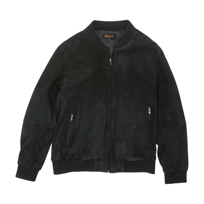 Black Solid Leather Jacket