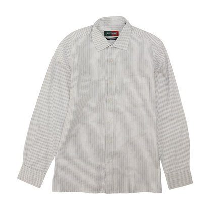 White Striped Long Sleeve Button Down