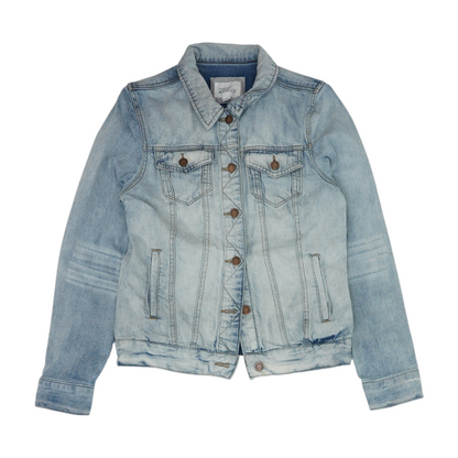 Blue Solid Denim Jacket