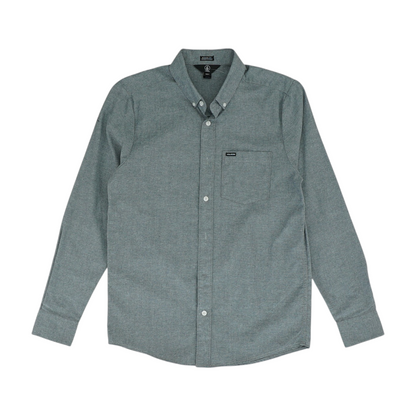 Gray Solid Long Sleeve Button Down