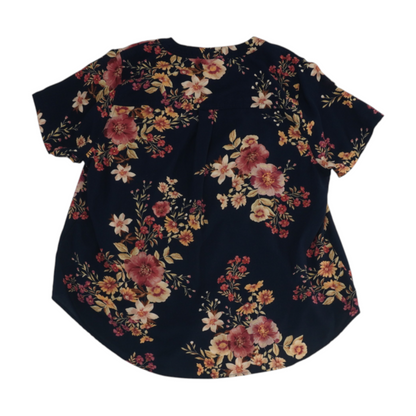 Navy Floral Blouse
