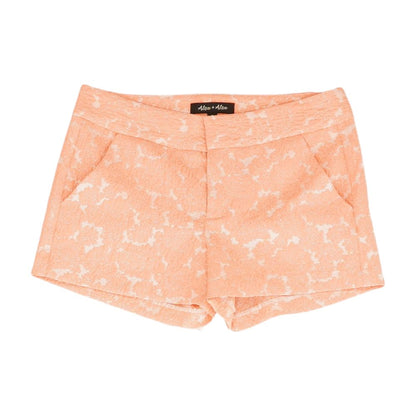 Neon Orange Floral Chino Shorts