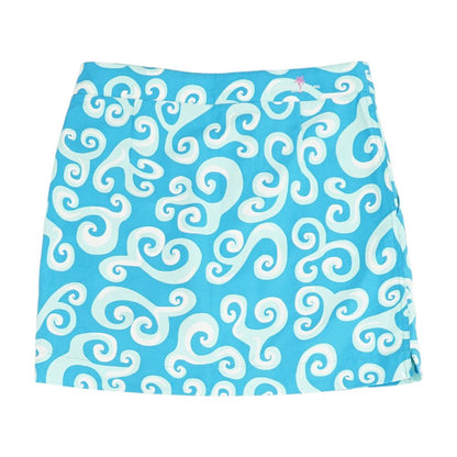 Blue Graphic Midi Skirt