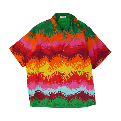 Multi Abstract Short Sleeve Button Down
