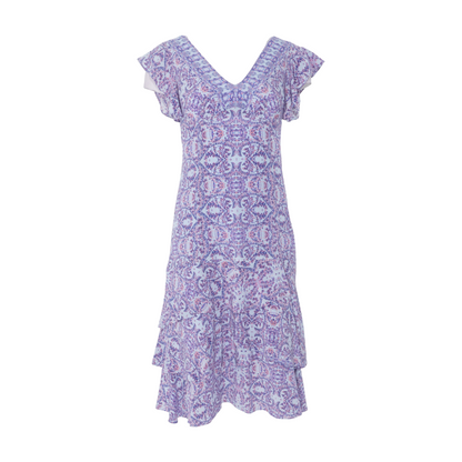 Blue Floral Midi Dress
