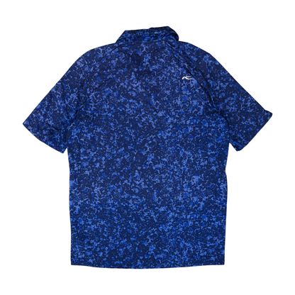 Navy Abstract Short Sleeve Polo