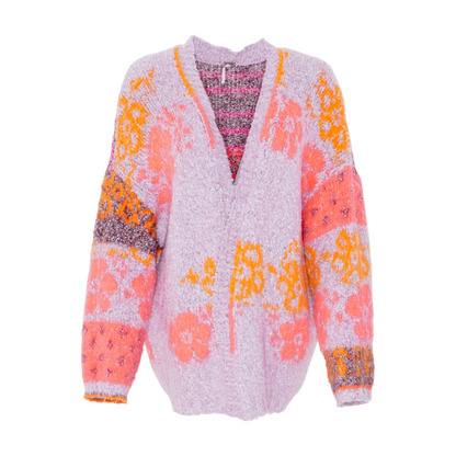 Multi Abstract Cardigan Sweater