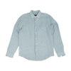 Blue Solid Long Sleeve Button Down