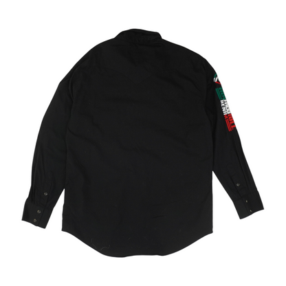 Black Solid Long Sleeve Button Down