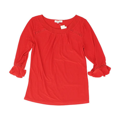 Red Solid 3/4 Sleeve Blouse