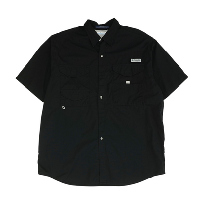 Black Solid Outdoor Button Down
