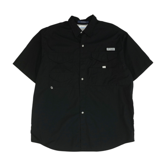 Black Solid Outdoor Button Down