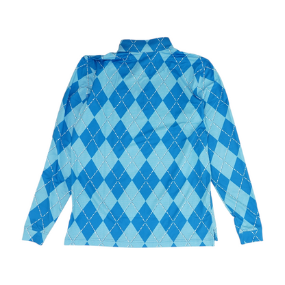 Blue Argyle 1/4 Zip Pullover