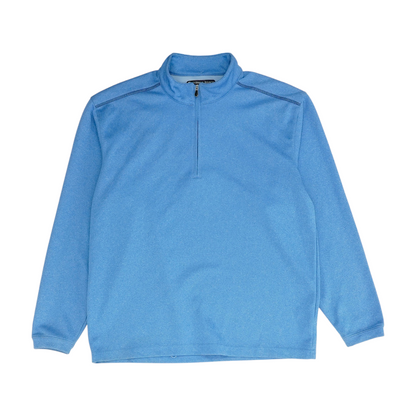 Blue Solid 1/4 Zip Pullover