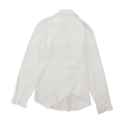 White Solid Long Sleeve Button Down