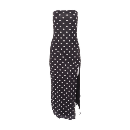 Black Polka Dot Midi Dress