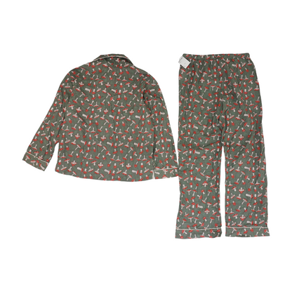 Green Print Pajama Set