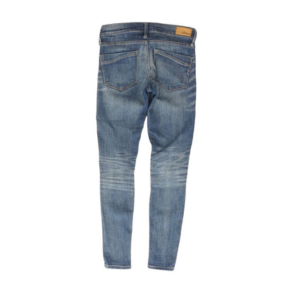 Blue Solid Mid Rise Jeans
