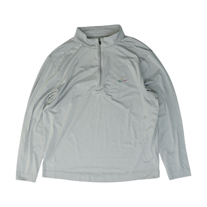 Gray Solid 1/4 Zip Pullover