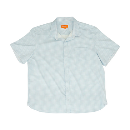 Blue Print Short Sleeve Button Down