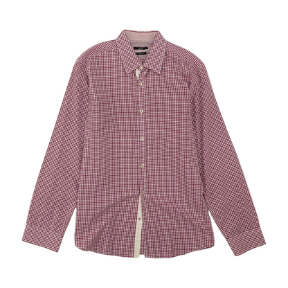 Magenta Check Long Sleeve Button Down