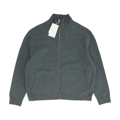 Gray Solid Cardigan Sweater
