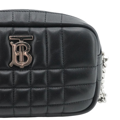 Black Quilted Leather Mini Lola Camera Bag