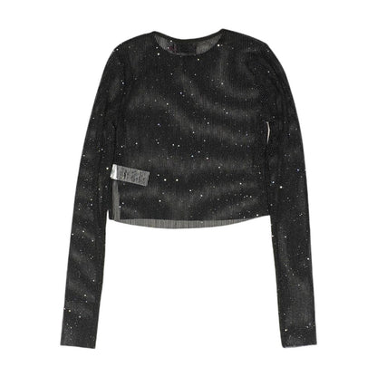 Black Solid Long Sleeve Blouse