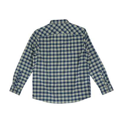 Blue Tall Plaid Flannel Button Down