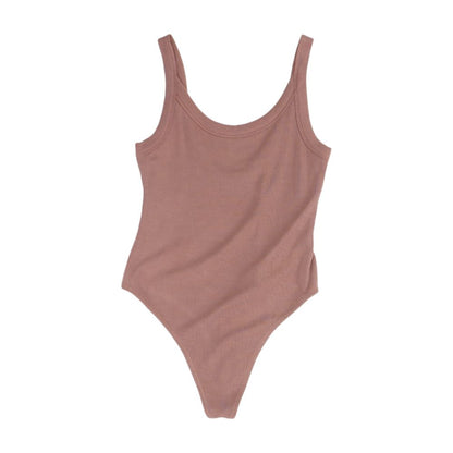 Mauve Solid Bodysuit Tank