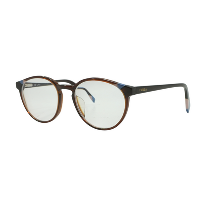 Brown VFU251 Round Prescription Eyewear
