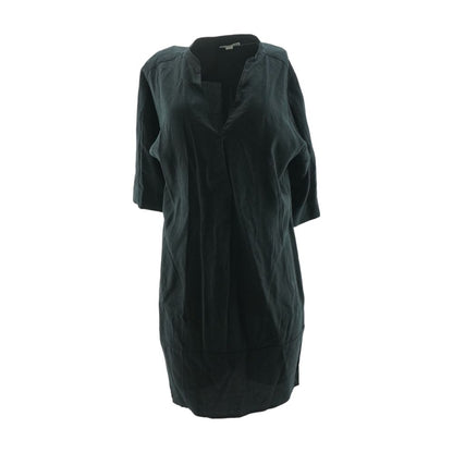 Black Solid Midi Dress