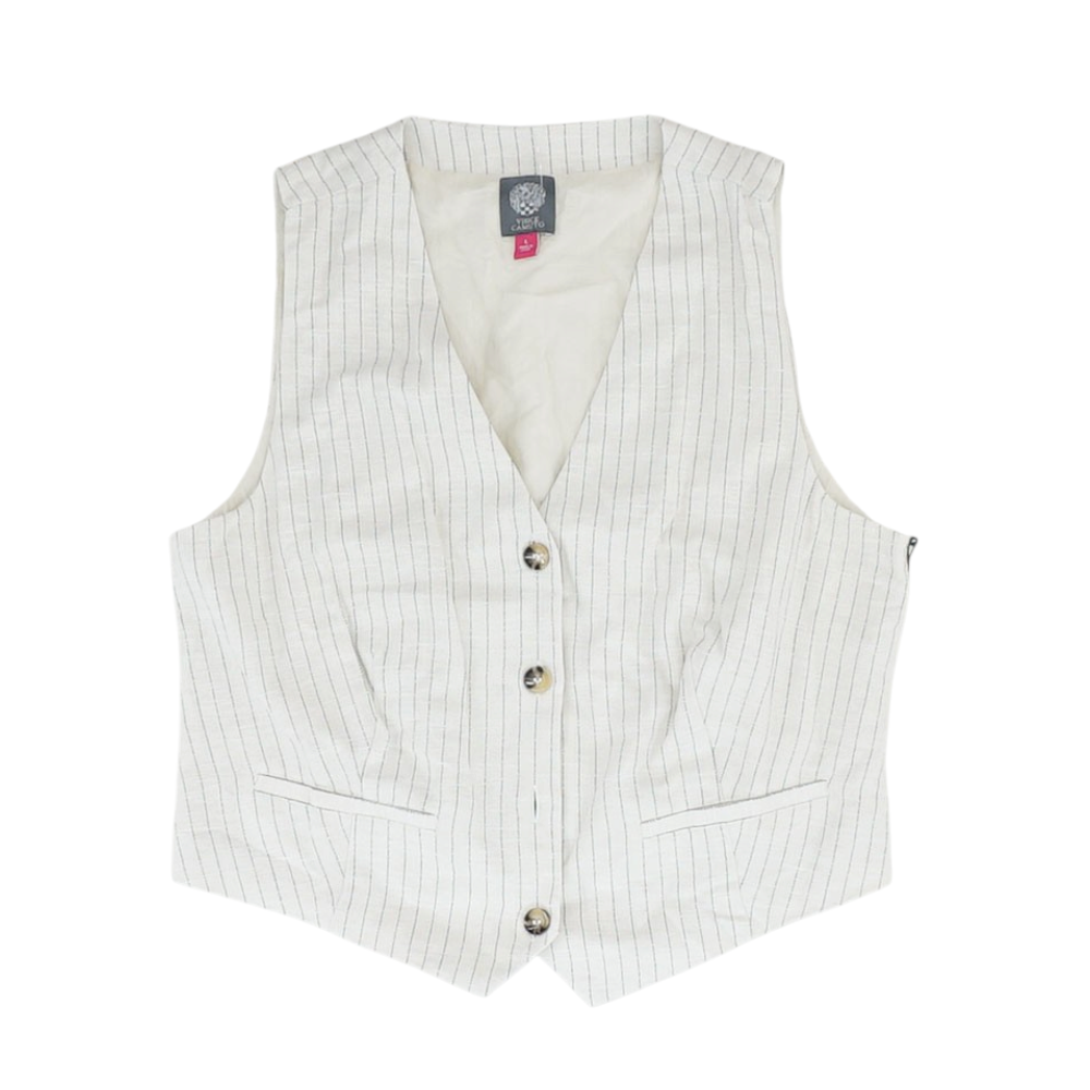 Beige Striped Button Down