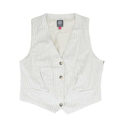 Beige Striped Button Down
