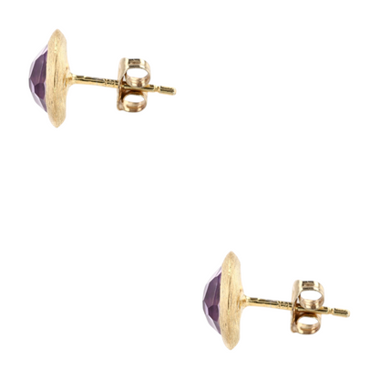 2 1/5 ctw 14K Yellow Gold Amethyst Stud Earrings