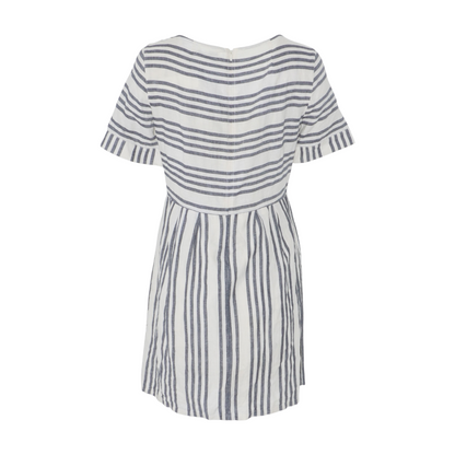 Beige Striped Mini Dress