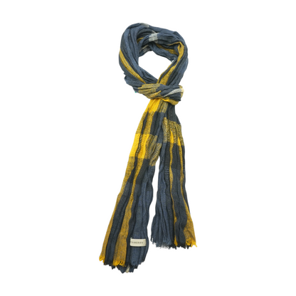 Blue and Yellow Gauze Scarf