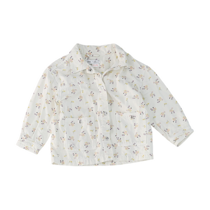 Cream Floral Denim Jacket
