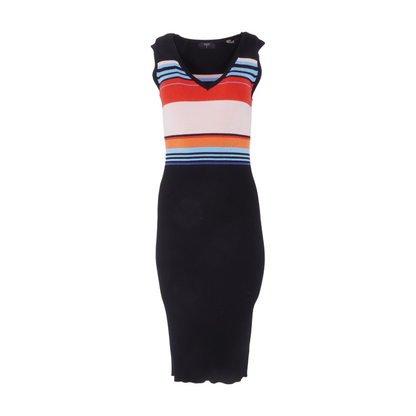 Multi Striped Midi Dress